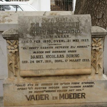 DURING Daniel Nicolaas 1851-1933 &amp; Johanna MINNAAR 1850-1927