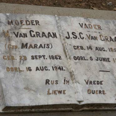 GRAAN J.S.C., van 1858-1934 &amp; C.M. MARAIS 1862-1941