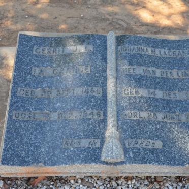 GRANGE Gerrit J.L., la 186?-1946 &amp; Johanna M. VAN DER LINDE 1871-1949