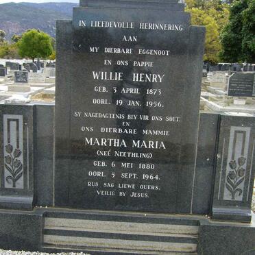 HAMMOND Willie Henry 1873-1956 &amp; Martha Maria NEETHLING 1880-1964