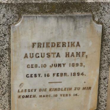 HANF Friederika Augusta 1893-1894