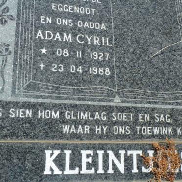 KLEINTJIES Adam Cyril 1927-1988