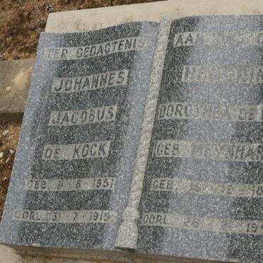 KOCK Johannes Jacobus, de 1851-1919 &amp; Hendrina Dorothea MEYNHARDT 1857-1947