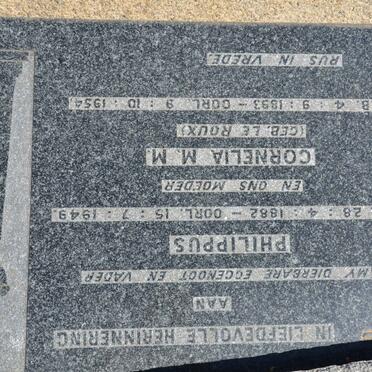 LOURENS Philippus 1882-1949 &amp; Cornelia M.M. LE ROUX 1893-1954