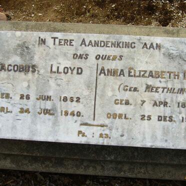 LLOYD Jacobus 1862-1940 &amp; Anna Elizabeth NEETHLING 1860-1939