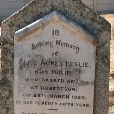 LESLIE Alice Agnes nee PHILIP -1920