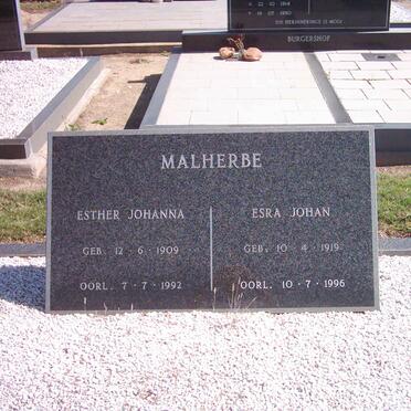 MALHERBE Esra Johan 1919-1996 &amp; Esther Johanna 1909-1992