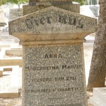 MARAIS Anna Margaretha nee VAN ZYL 1879-1933