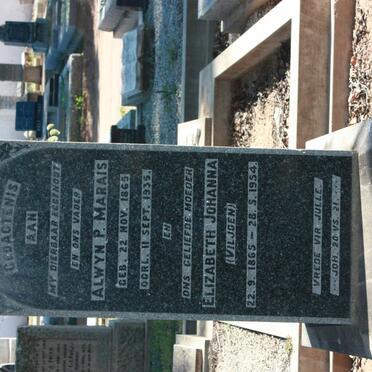 MARAIS Alwyn P. 1865-1935 &amp; Elizabeth Johanna VILJOEN 1865-1954