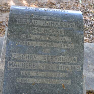 MALHERBE Isaac Johannes 1863-1948 &amp; Zachry Gertruida NOTHLING 1858-1937