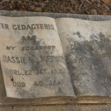 MERWE Rassie, v.d. -1933