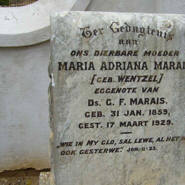MARAIS Maria Adriana nee WENTZEL 1859-1929