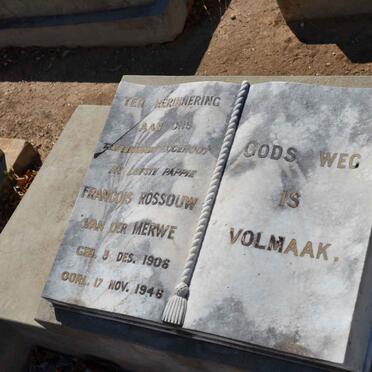 MERWE Francois Rossouw, van der 1906-1946