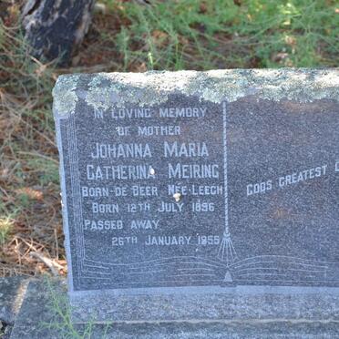 MEIRING Johanna Maria Catherina formerly LEECH nee DE BEER 1896-1955
