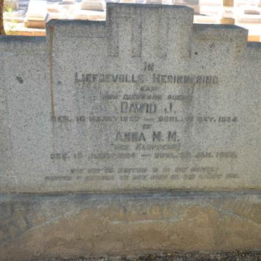 NAUDE Dawid J. 185?-1934 &amp; Anna M.M. KLOPPER 18?4-193?