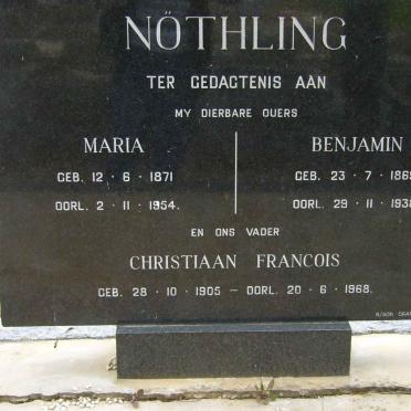 NÖTHLING Benjamin 1869-1938 &amp; Maria 1871-1954 :: NOTHLING Christiaan Francois 1905-1968