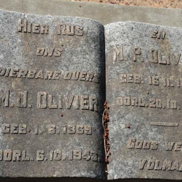OLIVIER M.J. 1869-1943 &amp; M.P. 1872-1945