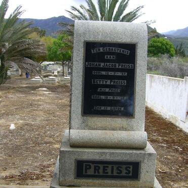 PREISS Johan Jacob -1937 &amp; Betty PRICE -1932