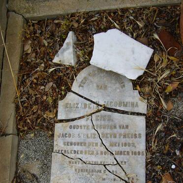 PREISS Elizabeth Jacobmina 1883-1885