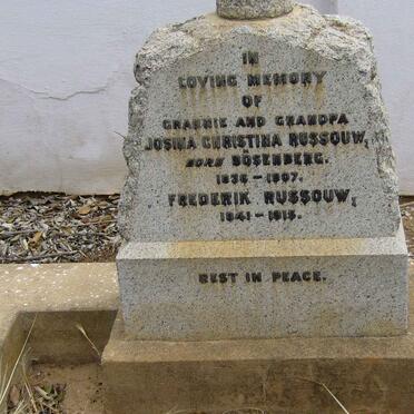 RUSSOUW Frederik 1841-1915 &amp; Josina Christina BöSENBERG 1836-1907