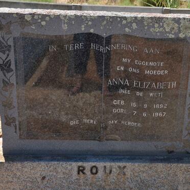 ROUX Anna Elizabeth nee DE WET 1892-1967
