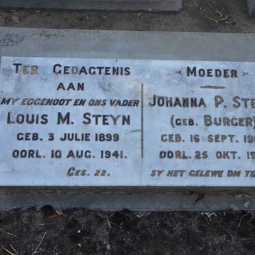 STEYN Louis M. 1899-1941 &amp; Johanna P. BURGER 1905-1943