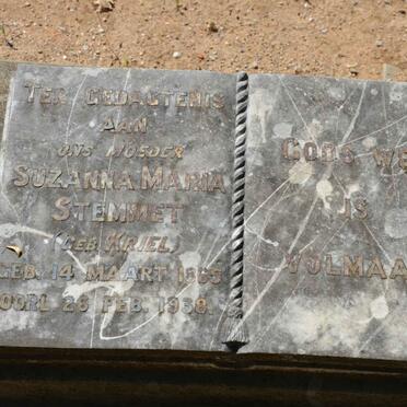 STEMMET Suzanna Maria nee KRIEL 1865-1938