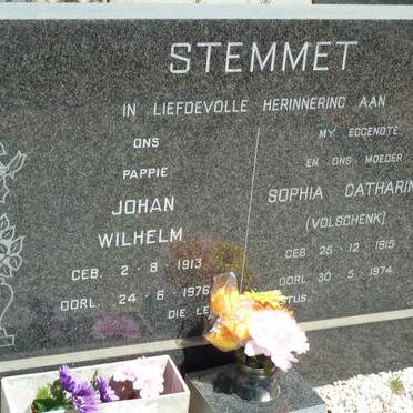 STEMMET Johan Wilhelm 1913-1976 &amp; Sophia Catharina VOLSCHENK 1915-1974