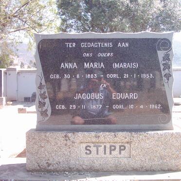 STIPP Jacobus Eduard 1877-1962 &amp; Anna Maria MARAIS 1883-1953