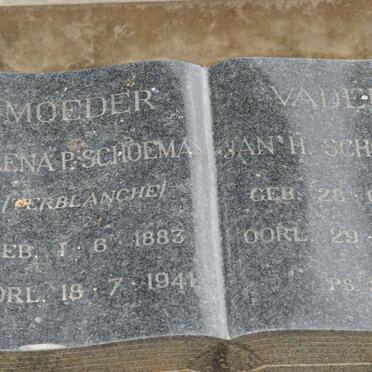 SCHOEMAN Jan H. 1881-1963 &amp; Helena P. TERBLANCHE 1883-1941