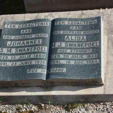 SWANEPOEL Johannes S.M. 1860-1930 &amp; Alida M.J. STEMMET 1865-1954