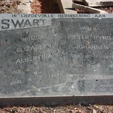 SWART Pieter Ryno Johannes 1872-1940 &amp; Elizabeth Albertina 1881-1957