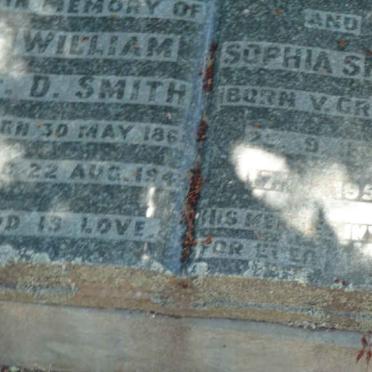 SMITH William F.D. 1864-194? &amp; Sophia V. GRAAN 18??-1951