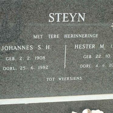 STEYN Johannes S.H. 1908-1982 &amp; Hester M. DU TOIT 1917-2002