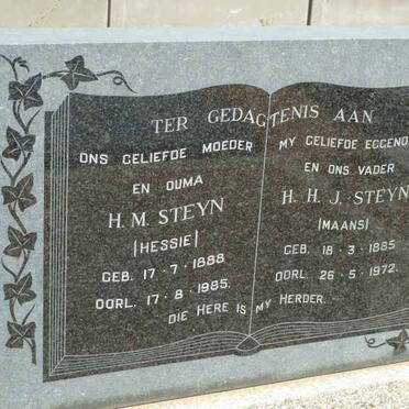 STEYN H.H.J. 1885-1972 &amp; H.M. 1888-1985