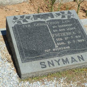 SNYMAN Frederick J. 1891-1969