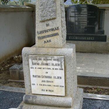 VILJOEN Barend Johannes 1873-1948 &amp; Martha Catharina GERBER 1874-1934