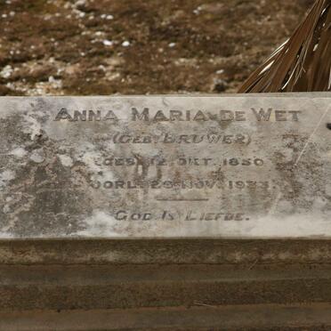 WET Anna Maria, de nee BRUWER 1850-1933