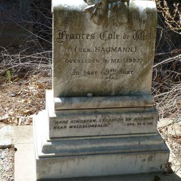 WET Frances Cole, de nee HAUMANN -1922