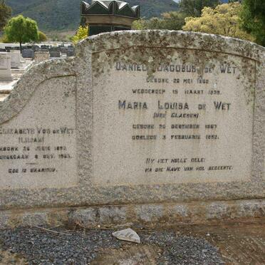 WET Daniel Jacobus, de 1866-1938 &amp; Maria Louisa GLAESER 1867-1952