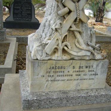 WET Jacobus S., de -1899 &amp; Martha Magdalena MARAIS -1910