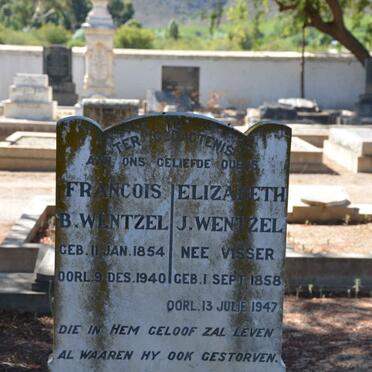 WENTZEL Francois B. 1854-1940 &amp; Elizabeth J. VISSER 1858-1947