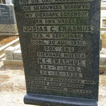 ERASMUS Josias C. 1845-1930 &amp; M.C. 1846-1936