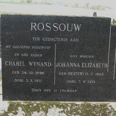 ROSSOUW Charel Wynand 1896-1971 &amp; Johanna Elizabeth BESTER 1895-1972