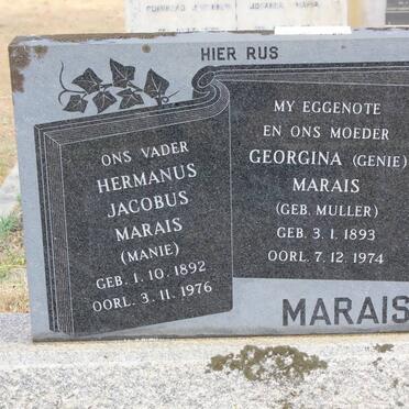 MARAIS Hermanus Jacobus 1892-1976 &amp; Georgina MULLER 1893-1974