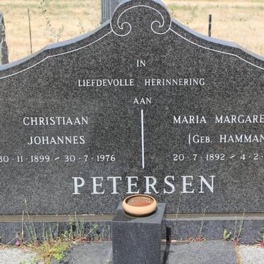 PETERSEN Christiaan Johannes 1899-1976 &amp; Maria Margaretha HAMMAN 1892-1976