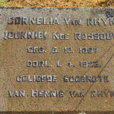 RHYN Cornelia, van nee ROSSOUW 1887-1923