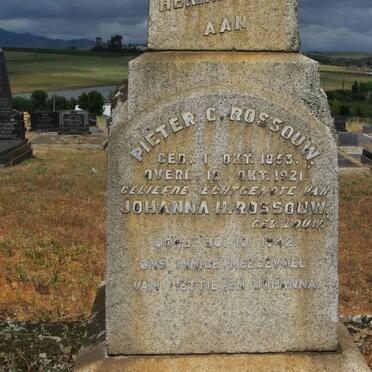ROSSOUW Pieter C. 1853-1921 &amp; Johanna H. LOUW -1942