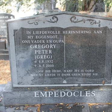 EMPEDOCLES Gregory Peter 1932-2000