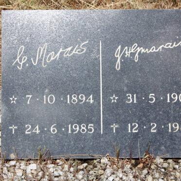 MARAIS G. 1894-1985 &amp;  J. H. G. 1907-1988